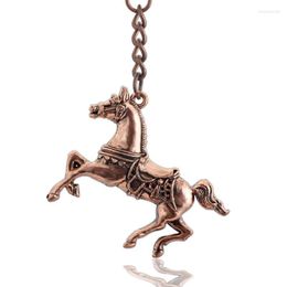 Keychains QianBei Horse Animal Pet Keychain Keyring Classic Pendant Key Bag Chain Creative Gift Jewelry Women Men Free Bulk Enek22