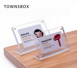 L Acrylic Photo Frame Black Clear Small Paper Frame Desk Table Sign Holders Info Data Card Frame Label Cover Price Tag Display