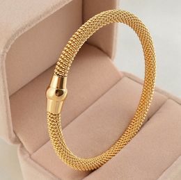 European and American Style Stainless Steel 6. 0mm round Mesh Chain Bracelet Simple Trendy Unique Fashion Women