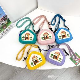 cartoon kids mini purse fashion cute mushroom children single shoulder cross body bag girls mini fashion zero wallets F1268