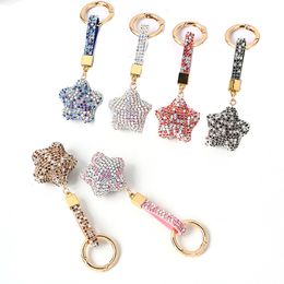 Diamond Keychain Pendant Shining Star Rhinestone Keychains Ladies Bag Decoration Key Chain Fashion Accessories Keyring