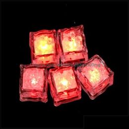 Party Decoration Event Supplies Festive Home Garden Aoto Colors Mini Romantic Luminous Cube Led Artificial Ice Flash Light Wedding Christm