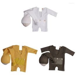 Clothing Sets Baby Pography Props Outfits Boy Girl Stretch Elf Knot Sleepy Hat Bodysuit Jumpsuit Pajama Costume Set G2AEClothing