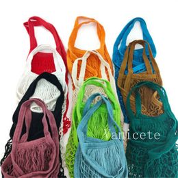 28 color Kitchen fruit and vegetable Storage Bags Sundry hanging net bag Large capacity woven shopping bag Portable Hollowed net-pocket T9I002005