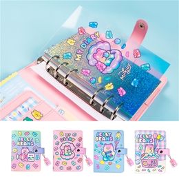 Cute Notebook A6 Binder Agenda Journal Kawaii Diary Notepad Office Planner Organizer Spiral Daily Note Book 6 Rings Stationery 220401