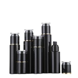 30ml 60ml 100ml 120ml Black Glass Pump BottlesMist Atomizer Spray Bottle Refillable Travel Dispenser for lotion essence skin care serum