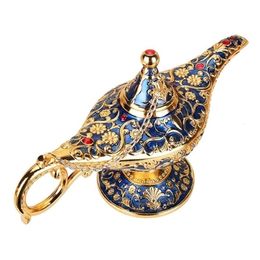 Aladdin Lamp Traditional Hollow Out Fairy Tale Magic Wishing Genie Tea Pot Retro Home Decoration Accessories Y200106