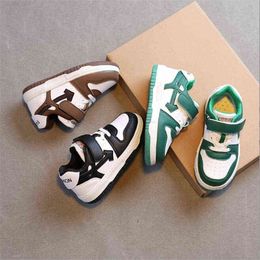 Kids sports shoes Spring autumn new Colour matching Girl sneakers Boys fashion lace-up soft sole Breathable Flat casual shoes G220517