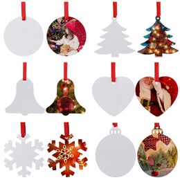 Christmas Decoration Pendant DIY Blank Sublimation Snowflake Bells Heat Transfer Christmas Ornaments