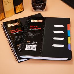 Notepads A6/A5/B5 Spiral Classified Black Notebook Loose-leaf Bussiness StudentGraffiti Book Office & School Supplies