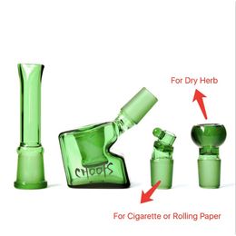 Wholesale Newest colorful Glass tobacco water dab rig bongs pipe with cigarette Rolling paper smoking bowl