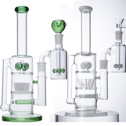 12 Inch Mushroom Cross Percolator Hookahs Inline Perc Bongs 18mm Female Joint Water Pipe Sprinkler Oil Dab Rigs 5mm Thick Glass Bongs With Ash Catcher and Bowl