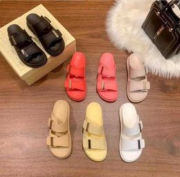 High Quality Women's Thick-Soled Slippers Solid Color Simple Soft Rubber Sandal Womens Comfort Waterproof Flip-Flops Sand Beach Shoe Leisure