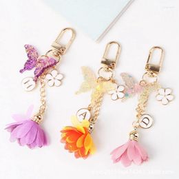 Keychains 2022 Colourful Enamel Butterfly Keychain Insects Car Key Women Bag Accessories Jewellery Gifts Miri22