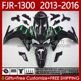 OEM Fairings For YAMAHA FJR 1300 A CC FJR1300A FJR-1300 2013 2014 2015 2016 Black green Bodywork 112No.75 FJR-1300A 2001-2016 Years FJR1300 13 14 15 16 Moto Body Kit