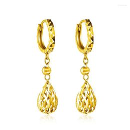 Hoop & Huggie Solid 18k Gold Earrings Dangle For Women Girls Real Dainty Tiny Hollow Teardrop Pure With CertificateHoop Kirs22