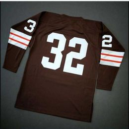 Uf Chen37 Custom Men Youth women Vintage Jim Brown 1964 3/4 SLEEVE Football Jersey size s-4XL or custom any name or number jersey