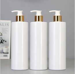 10pcs/lot 500ML PET Lotion Pump Bottle,White Plastic Cosmetic Container,Empty Shampoo Sub-bottling,Essential Oil Bottle CX220413