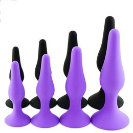 4pcs/set Silicone Anal Plug G-spot Massager Dildos Butt Vagina Anus Dilator sexy Toys for Women Men Gay Suction Cup Shop