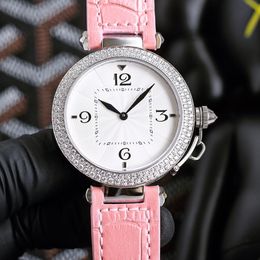 Women Watch Quartz Movement Watches Bracelet Diamond Bezel Waterproof 35mm Business Wristband Stainless Steel Case Montre De Luxe