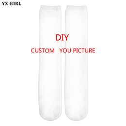 YX Girl Drop DIY Picture Printing Men Women 3D Custom Socks Unisex Fashion Hip Hop Ankle Sock Wholesale 220704