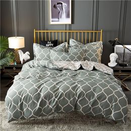 Hot Geometric King Comforter Bedding Set Bed Linen Set Grey Black Duvet Cover Sets Queen Bedding Sets With Pillowcase DA01 T200409