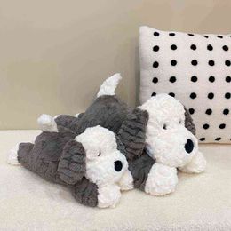 Super Soft Simulation Fluffy Dog Cuddle Filled Korea Lifelike Lying Puppy Pop Home Decor For ldren Birthday Gift J220729
