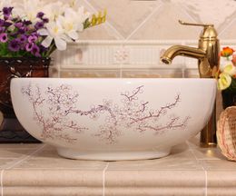 painting bathroom vanities chinese Art Counter Top ceramic antique wash basin sink