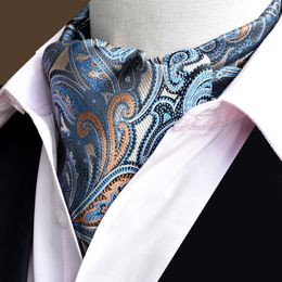 HBP Herren Vintage Paisley Blumen formelle Cravat Ascot Krawatte Scrunch Selbstbritiser Stil Gentleman Polyester Seiden Krawatte Hochzeitsfeier 220721
