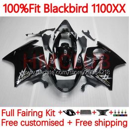 Injection Mold Body For HONDA Blackbird CBR1100 CBR 1100 XX CC 1100XX 96-07 108No.1 CBR1100XX 1996 1997 1998 1999 2000 2001 1100CC 02 03 04 05 06 07 Fairing glossy black
