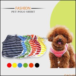 Dog Apparel Supplies Pet Home Garden Fashion Series Summer Clothes Knit Shirts Streak Breathable Costumes 5 Sizes 6 Colours Drop Delivery 2