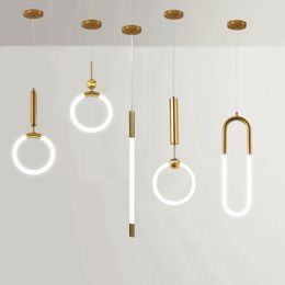 -Nordic Creative LED Pendant lampe 360 ​​Glow Bedroom Bedside Art Single lampe Poste Postmoderne Launte