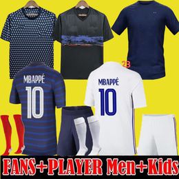 france maillot football UK - MBAPPE BENZEMA French Soccer jerseys 2021 2022 GRIEZMANN POGBA GIROUD KANTE home away 22 23 Francia Football shirts adult men + kids kit Maillo