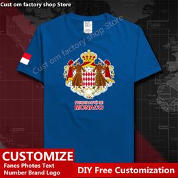 Principality of Monaco MCO MC Country T shirt Custom Jersey Fans DIY Name Number High Street Fashion Loose Casual T shirt 220616