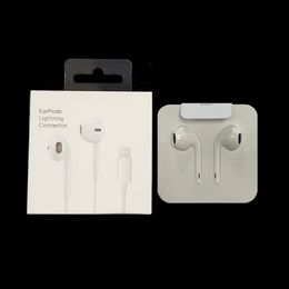 Auricolari in-ear di qualità OEM Apple Lightning Wire Earpods Auricolari per iPhone 7 8 X 11 12 13 14 Plus Pro Max SE Cuffie stereo cablate Telecomando Cuffie con scatola