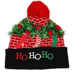 Beanie/Skull Caps Unique Santa Hat W/Lights/Bell Christmas Beanie Wild For Street ShootingBeanie/Skull Elob22