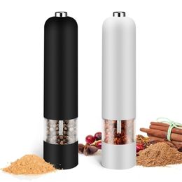 Electric Pepper Grinder Salt Spice Containers With LED Lights Easy Clean Home Kitchen Cooking BBQ Tools 220524