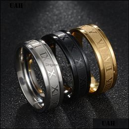 Band Rings 6 Mm 316L Stainless Steel Wedding Ring Gold Black Cool Punk For Men Women Fashion Jewelry Drop Delivery 2021 Bdehome Dh6Fd