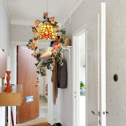 Pendant Lamps Turkish Flower Bird Light Tiffany Hanging Lamp For Living Room Modern Fixture Home Deco Wreath LightPendant