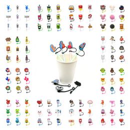 100pcs custom straw toppers cover Moulds bad bunny charms Reusable Splash Proof drinking dust plug decorative 8mm straw cup for wholesale koral.g evil eye hocus pocus