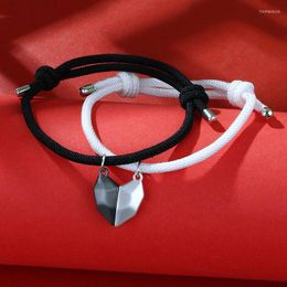 Link Chain 2pcs/Set Magnet Wishing Stone Couples Charm Loves Bracelet For Women Men Heart Bracelets Necklace Valentine's Day Gifts Trum22