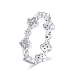 Mode schöne Klee Designer Band Ringe für Frauen Roségold Silber glänzend Bling Diamant Kristall offene Liebe Ring Schmuck Geschenk