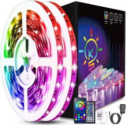 100ft Led Strip Lights for Bedroom KS Smart APP Music Sync 5050 RGB Colour Changing Strip-Lights with DIY Remote for Home Decoration TV Parties and Fstivals
