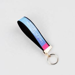 Sublimation Blanks Strip Keychain Heat Transfer Pendants Tag Key Ring with Metal Rings