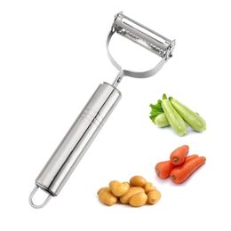 Kitchen Tool Stainless Steel Smiley Portable Grater Potato Cucumber Carrot Apple Peeler Vegetable Fruit Multifunctional Slicer LT0140