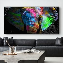 Graffiti Pop Art Elephant Canvas Paintings On The Wall Posters And Prints Colorful Animals Wall Pictures For Kids Room Cuadros