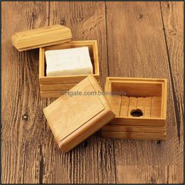 Soap Dishes Bathroom Accessories Bath Home Garden Natural Bamboo Dish Tray Holder Storage Rack Plate Box Container For Shower Lx1082 Drop