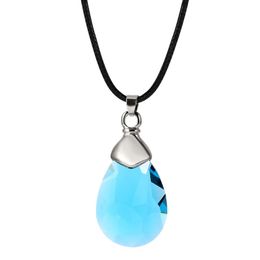 Pendant Necklaces Sword Art Online SAO Yui's Heart Blue Crystal Necklace Movie Anime Jewellery Choker Party Cosplay AccessoriesPendant