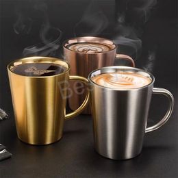 Stainless Steel Drinking Water Mug Business Milk Coffee Double Insulation Cup Banquet Party Cocktail Beer Wine Tumbler BH6940 WLY