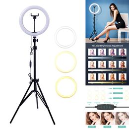 10 inch selfie ring light UK - Compact Mirrors Selfie Ring Light 10 Inch Live Make-up For Youtube Video Streaming &Pography Studio With Tripod #0603Compact